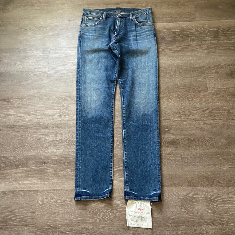 Citizens of Humanity Slim Straight Jean Men 32x32 Deep Lake Denim Stretch Sample